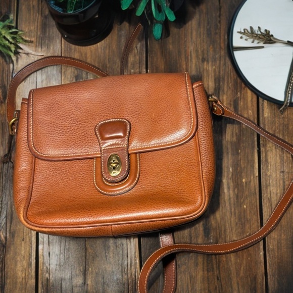 Coach Sheridan Mayfield Brown Pebbled Leather Crossbody Bag - Picture 1 of 14